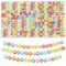 1400 Pieces Letter Beads for Jewelry Making, 28 Patterns and 8 Colors of Alphabet Beads, Colorful Smiley Face Beads and Heart Beads for Bracelet Making